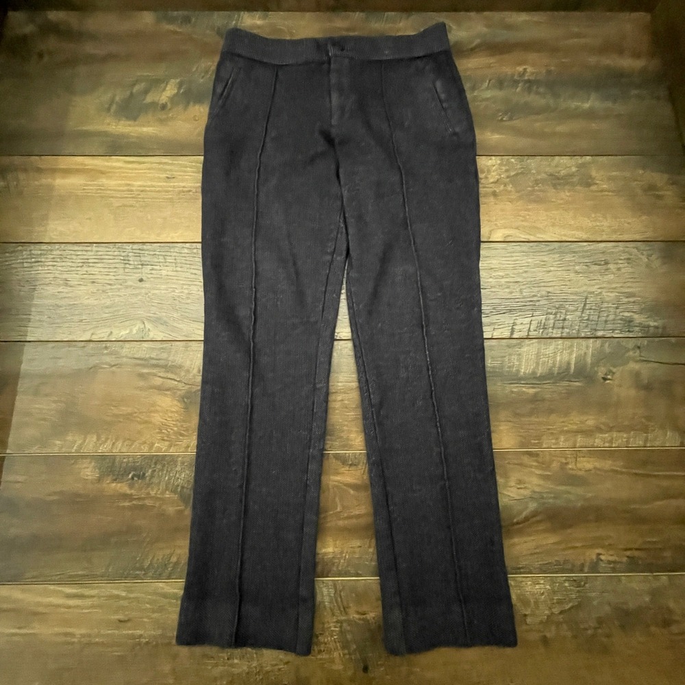Mr Turk Mens 32 Herringbone Virgin Wool Blend Trousers Charcoal Business Luxury